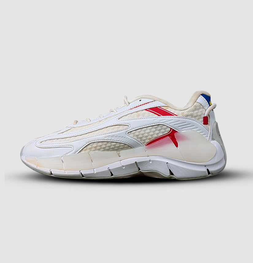 Reebok Zig Kinetica 2.5 Unisex Sneakers – White/Blue/Red Performance Style