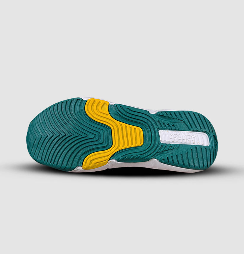 Adidas Lightstrike Pro in White with Yellow stripes – men’s running shoes designed for speed, lightweight comfort, and bold style.